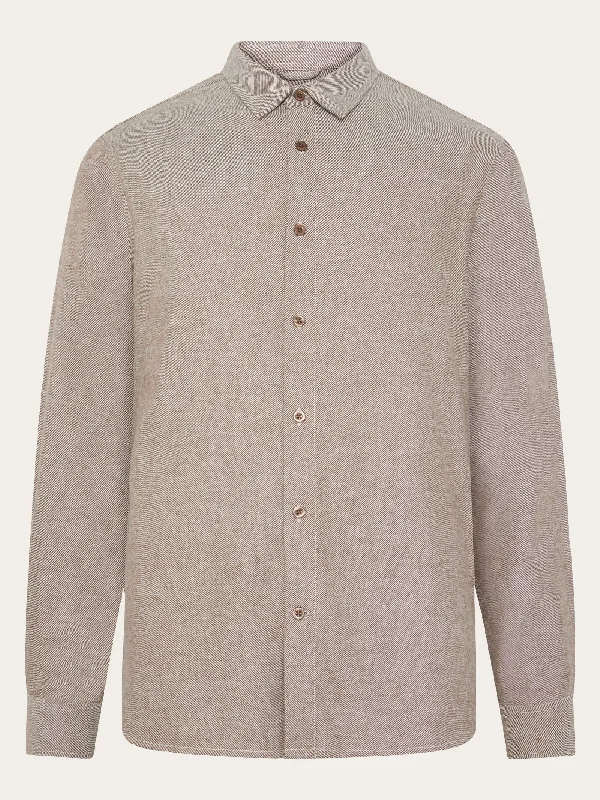 Men's Oxford Shirts for a Preppy StyleOrganic Cotton Flannel Shirt GOTS - Demitasse (brown)