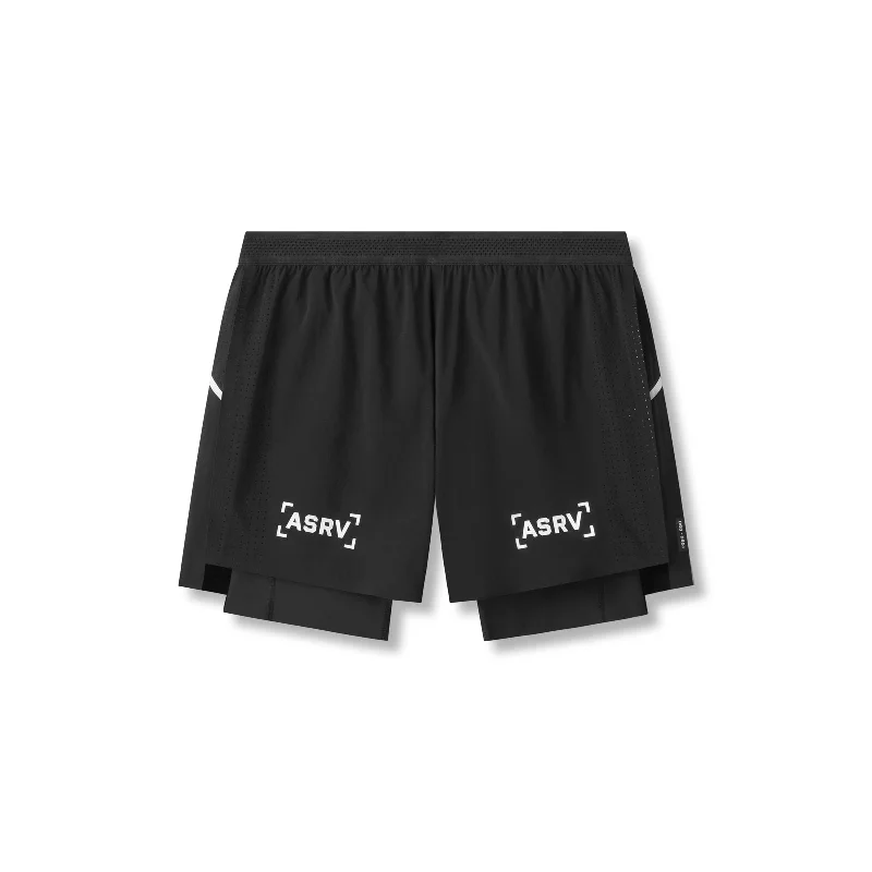 Men's High-Waisted Pants for a Retro Style0951. Aerotex™ 4" High Split Liner Short -  Black/White