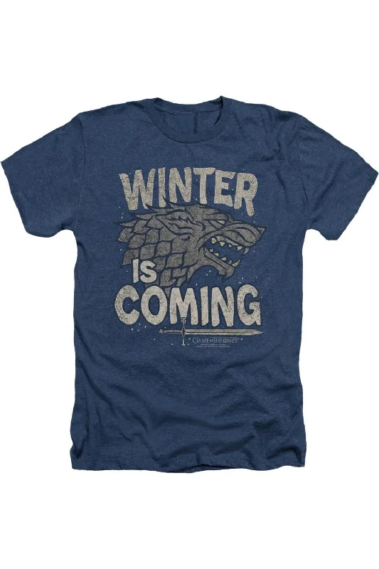 Men's Shirts for Outdoor ActivitiesGame Of Thrones Winter Is Coming Adult Heather Tee / T-Shirt