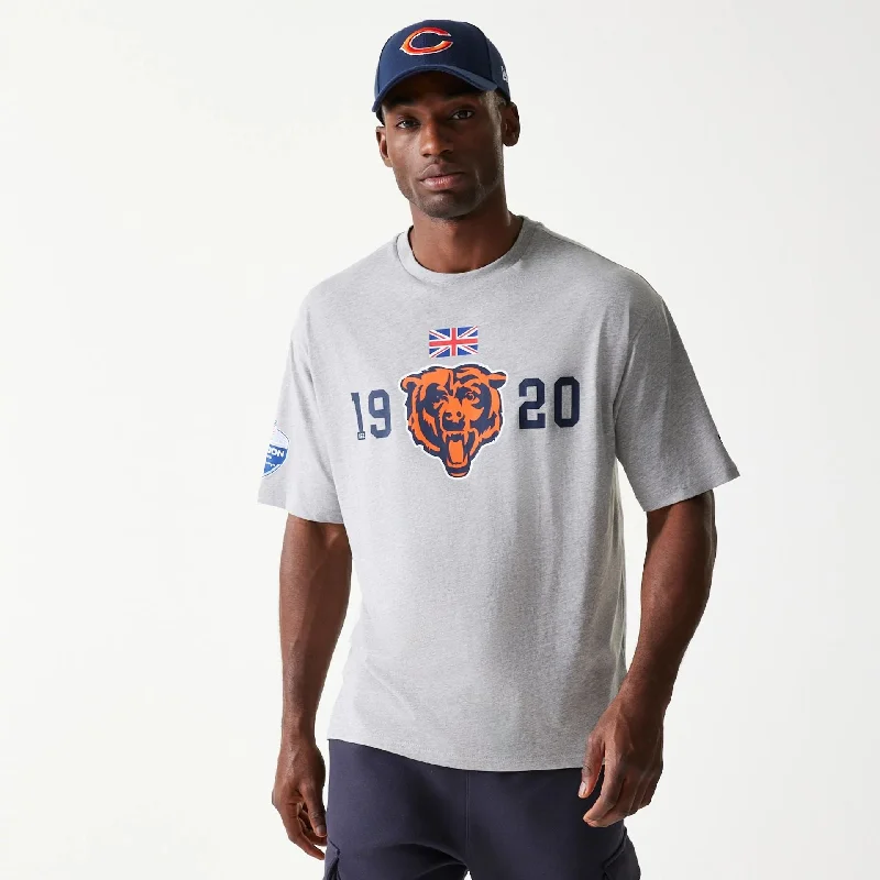 Men's Shirts with Belt AttachmentsChicago Bears NFL Games Square Arch Grey Oversized T-Shirt