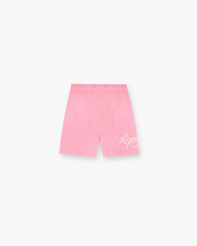 Men's Low-Waisted Pants for a Casual VibeRepresent Owners Club Script Mesh Shorts - Pink