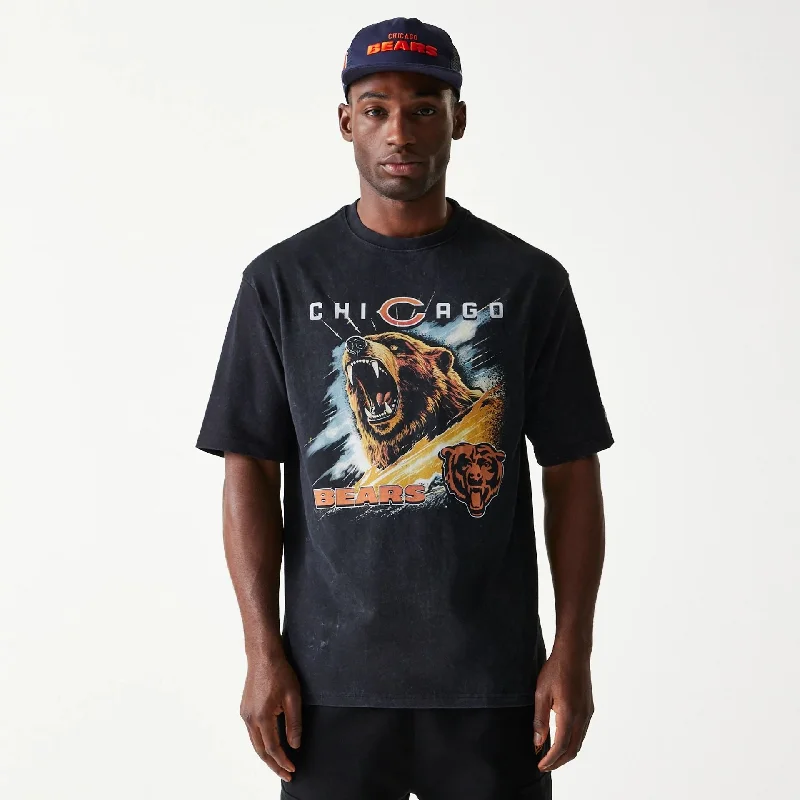 Versatile Men's Tank TopsChicago Bears NFL Games Premium Apparel Black Oversized T-Shirt