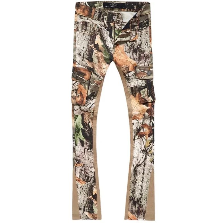 Men's Pants with Faux Leather PatchesKids Jordan Craig Stacked Camo Cargo Denim (Real Tree) JTF223CK