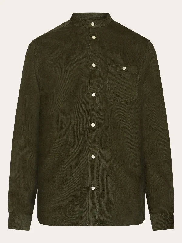 Men's Pattern Mixing Shirts for Creative StyleRegular fit corduroy strand collar shirt - Forrest Night