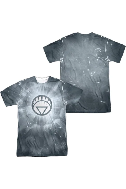 Men's Shirts with Belt LoopsGreen Lantern White Energy (Front/Back Print) Short Sleeve Adult 100% Poly Crew Tee / T-Shirt