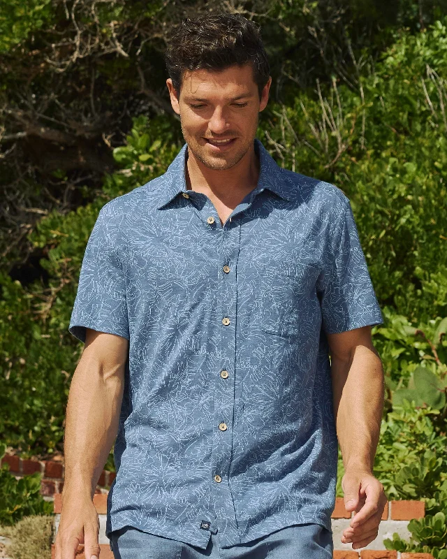 Men's Golf Shirts for On-Course StyleBeachcast Floral Fusion Knit Short Sleeve Sport Shirt