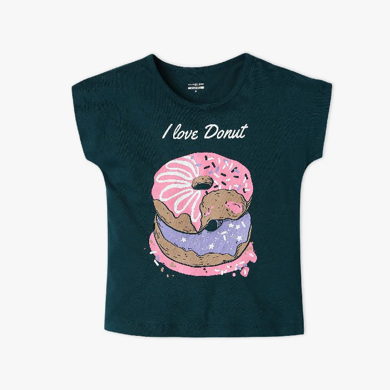 Men's Shirts with Patchwork SleevesGirl's Regular Fit Graphic T-Shirt