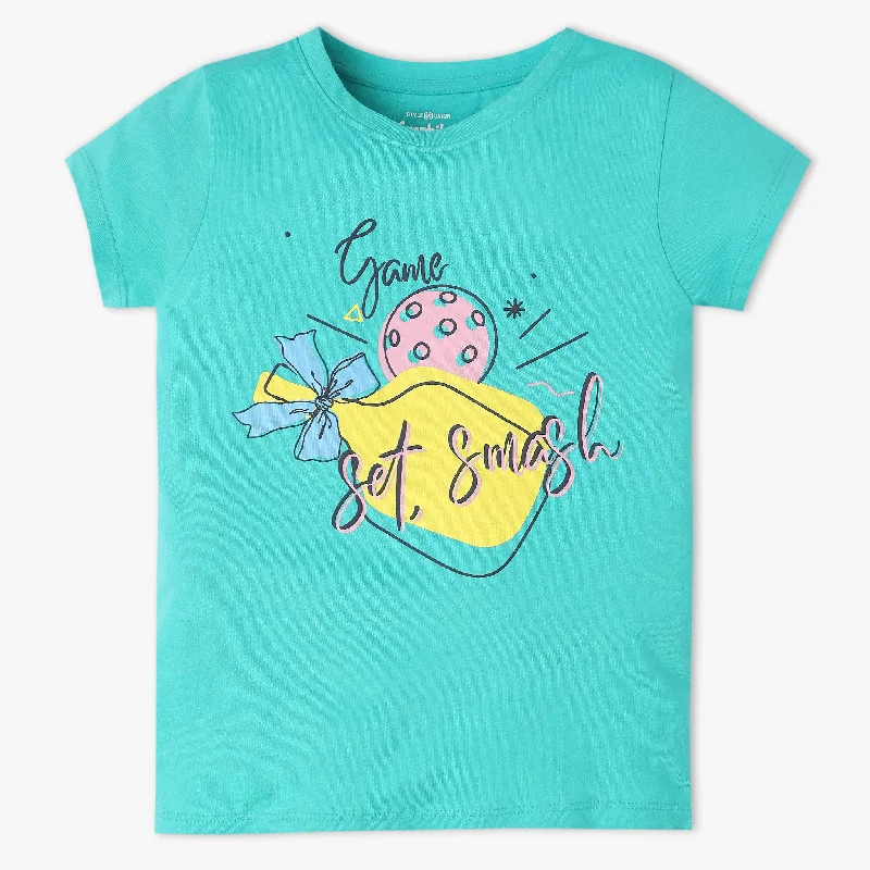 Men's Shirts with Roll-Up SleevesGirls Crew Neck Fun Playtime Graphic T-Shirt