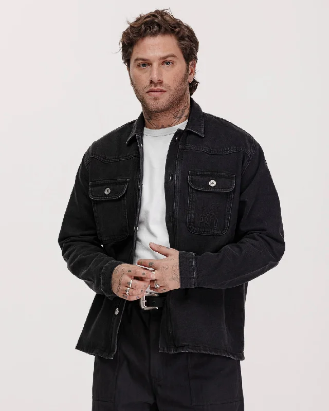 Men's Tailored Shirts for a Sharp AppearanceBronco Overshirt - Washed Black