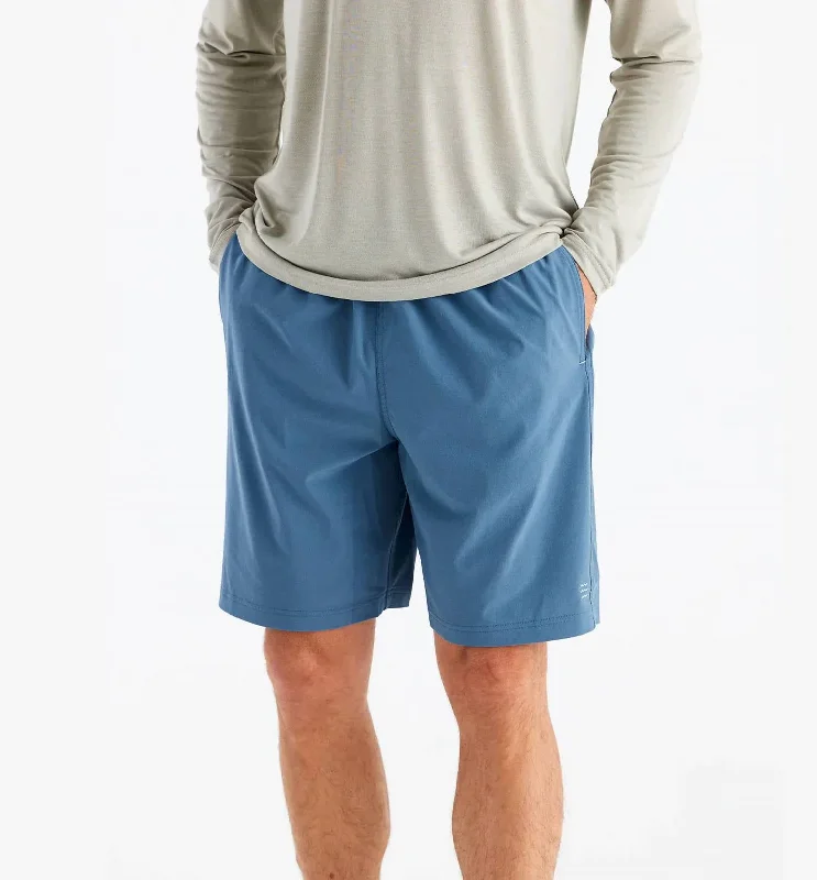 Men's Patterned Pants with PlaidsBreeze Short In Pacific Blue