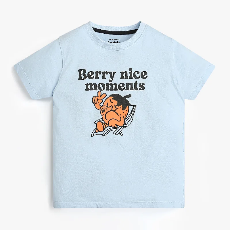 Men's Shirts with Surplice HemlinesBoys Graphic Crew Neck Berry Nice Moments T-Shirt