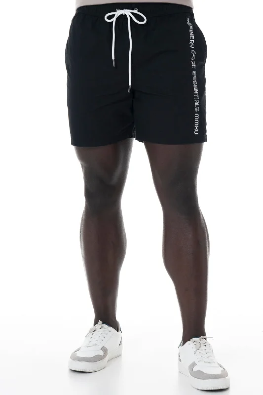 Men's Pants with Contrast WaistbandsPool Shorts _ 151750 _ Black