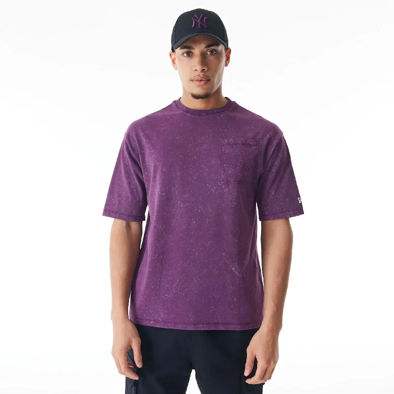 Men's Shirts with Full PlacketsNew Era Wash Dark Purple Oversized T-Shirt