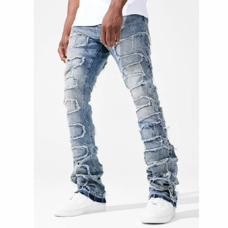 Men's Patterned Pants with PlaidsJordan Craig Martin Stacked Python Denim (Studio Blue) JTF1130