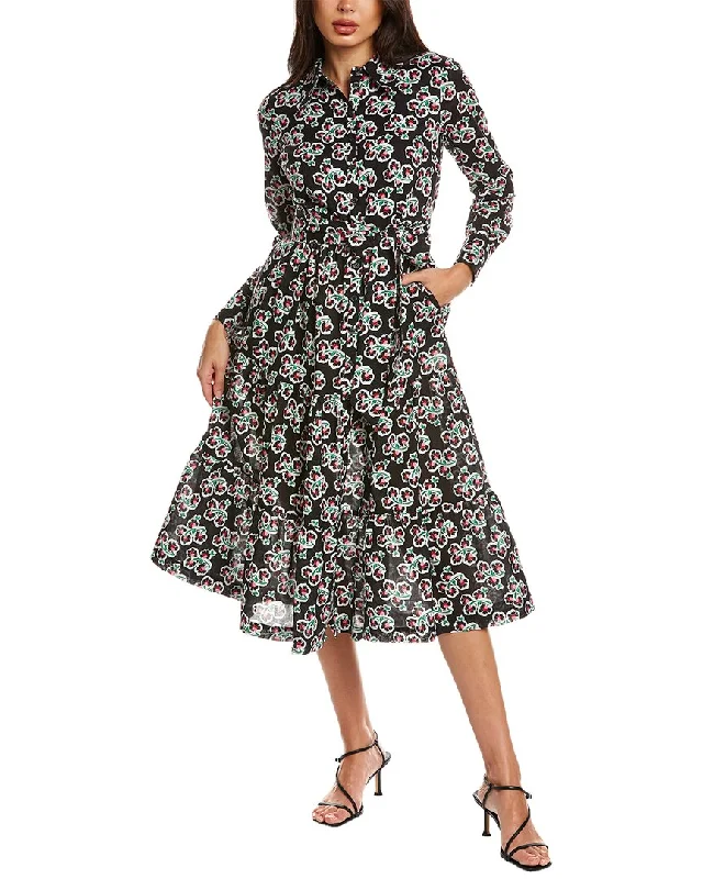 Boden Tiered Maxi Shirt Dress