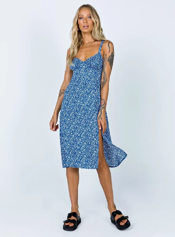 Georgia Midi Dress Navy Lower Impact