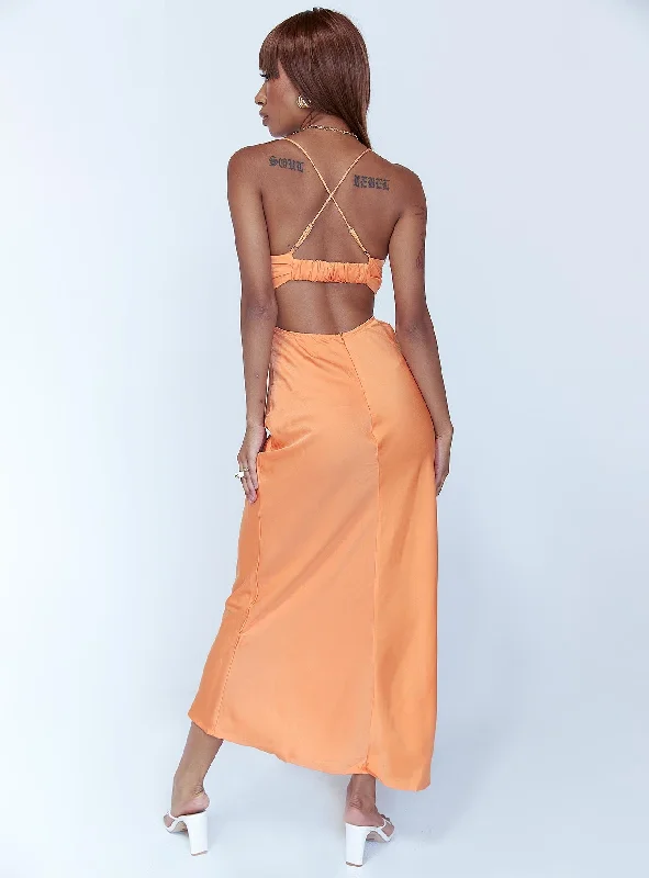 Giselle Midi Dress Orange