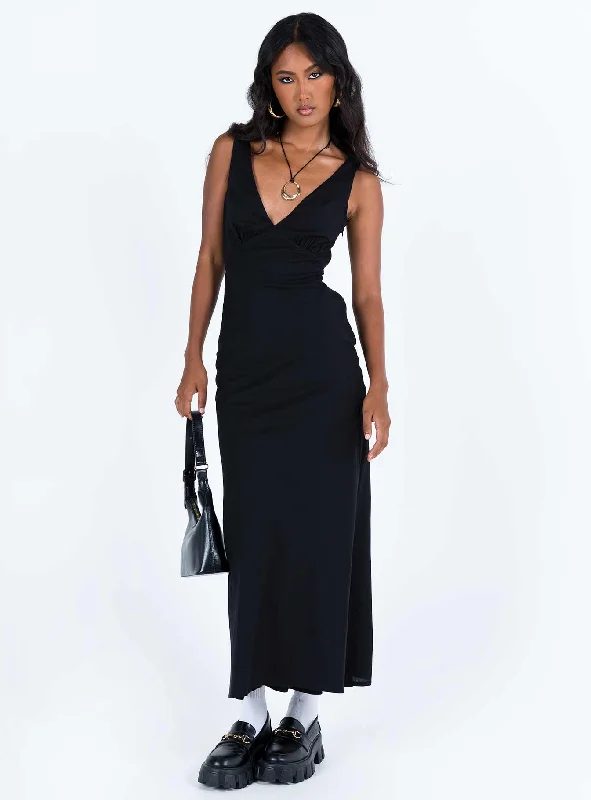 Nellie Maxi Dress Black Linen