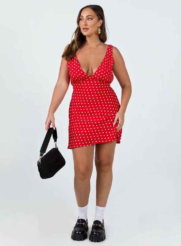 Nellie Mini Dress Red Polka Dot