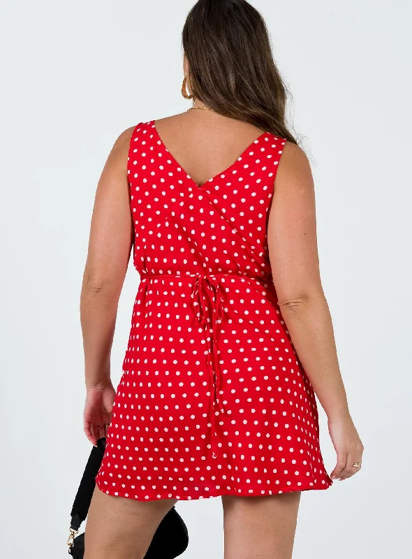 Nellie Mini Dress Red Polka Dot