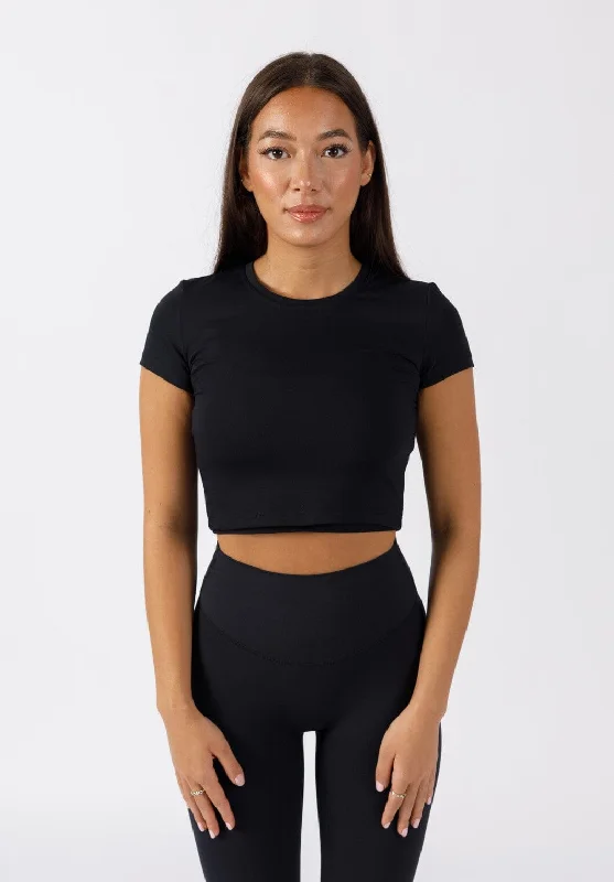 RecStretch Short Sleeve Crop Black