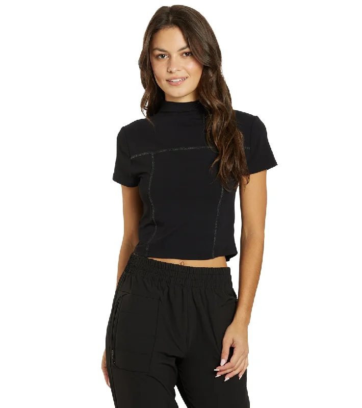 Thrive Societe Mock Neck Tee Black