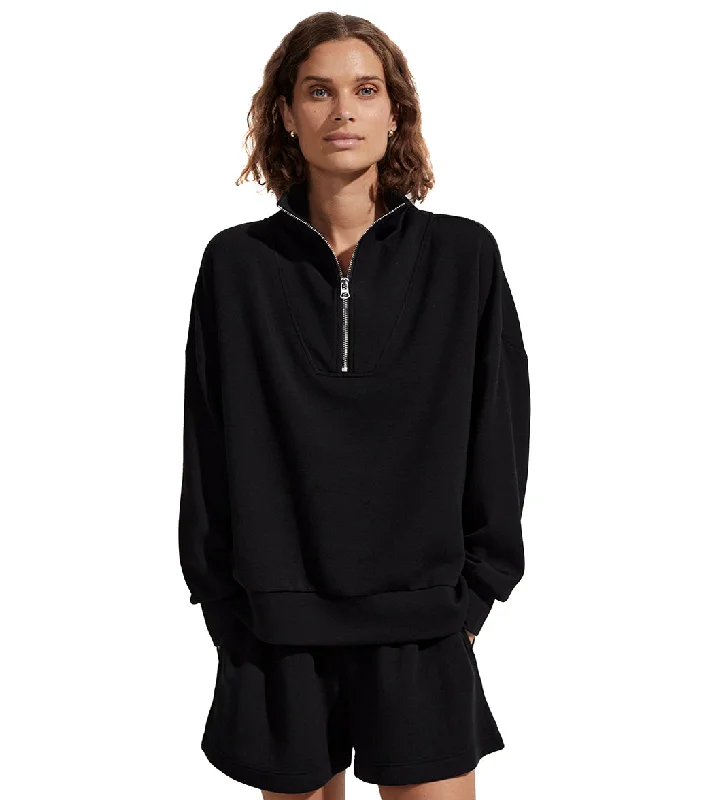 Varley Hawley Half Zip Sweat Black