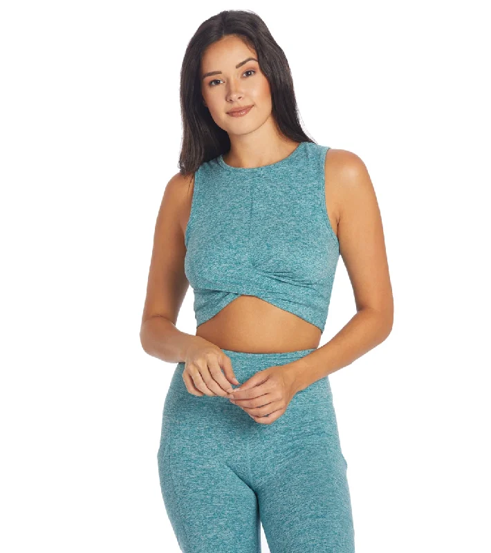 Zobha Melange Twist Crop Heather Hydro