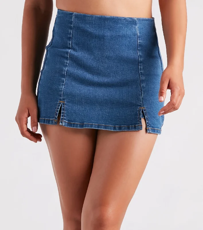 Always On Trend Denim Mini Skort