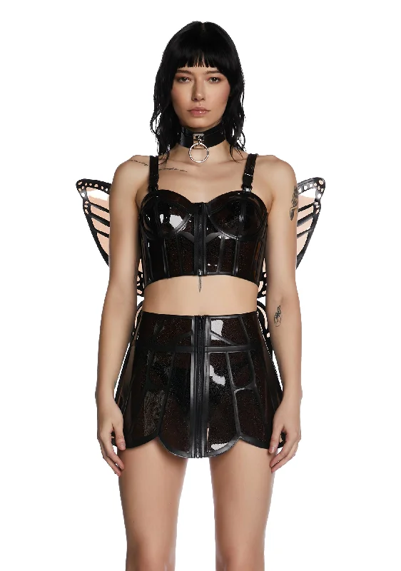 Dark Butterfly Supreme Glitter Bustier Top