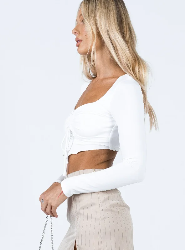 Kenzie Long Sleeve Top White