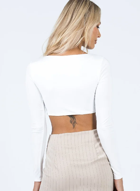 Kenzie Long Sleeve Top White