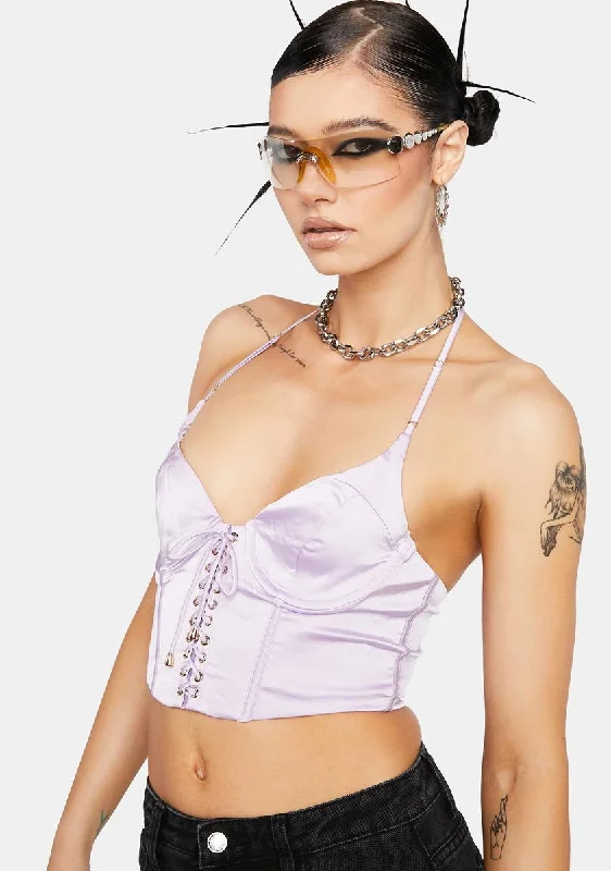 Lilac I'm In Your Area Bustier Top