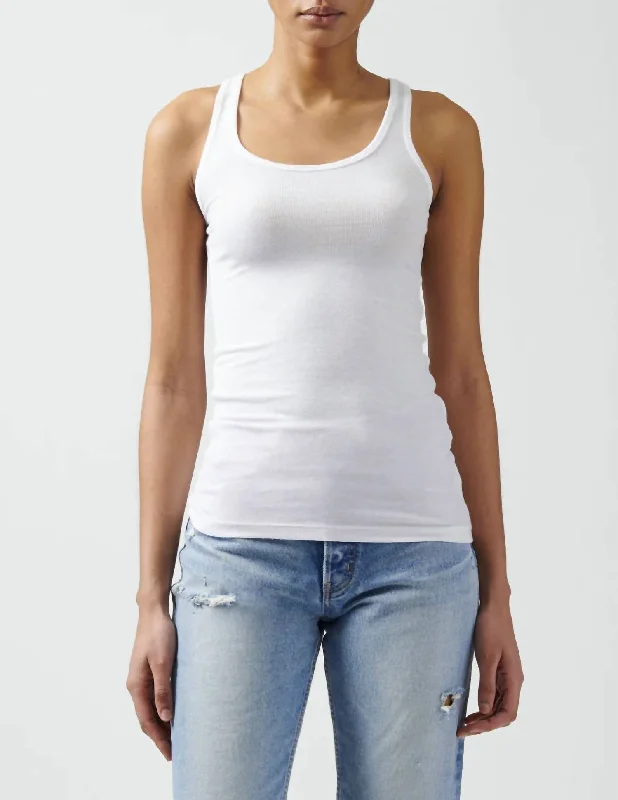 Modal Rib Boy Tank In White