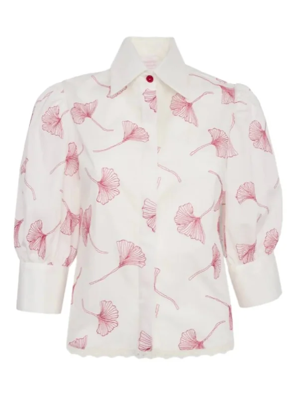 Women's Luciana Shirt In Ginko Leaves