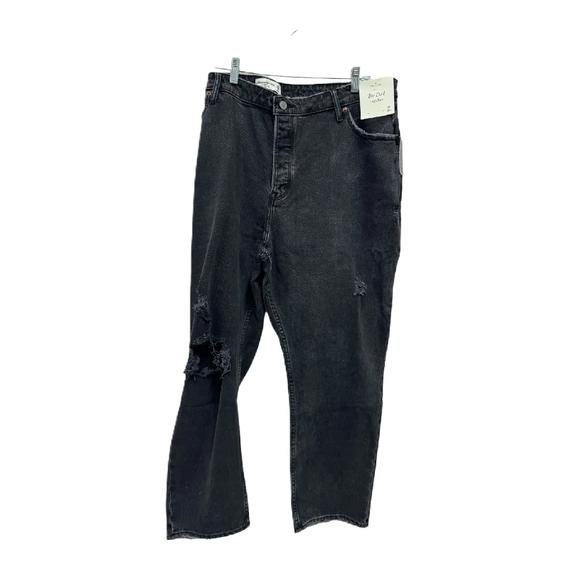 Black Denim Jeans Straight By Abercrombie And Fitch, Size: 20