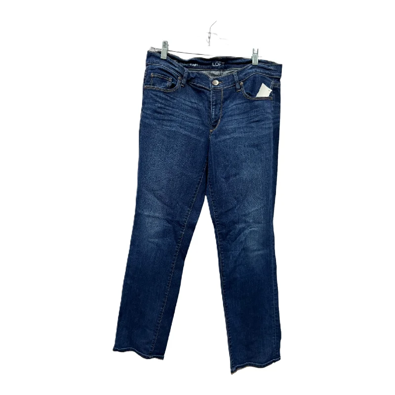 Blue Denim Jeans Straight By Loft, Size: 12