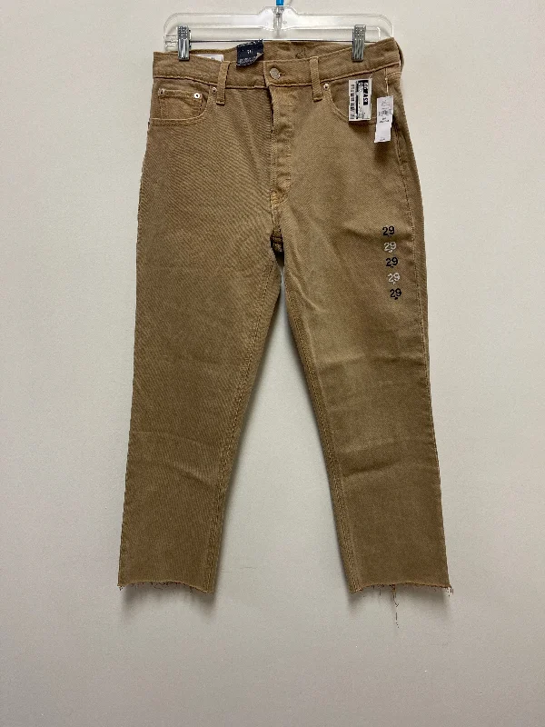 Brown Denim Jeans Straight Gap, Size 8