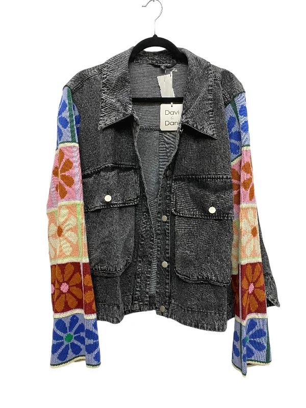 Jacket Denim By Davi & Dani In Black Denim, Size: 3x