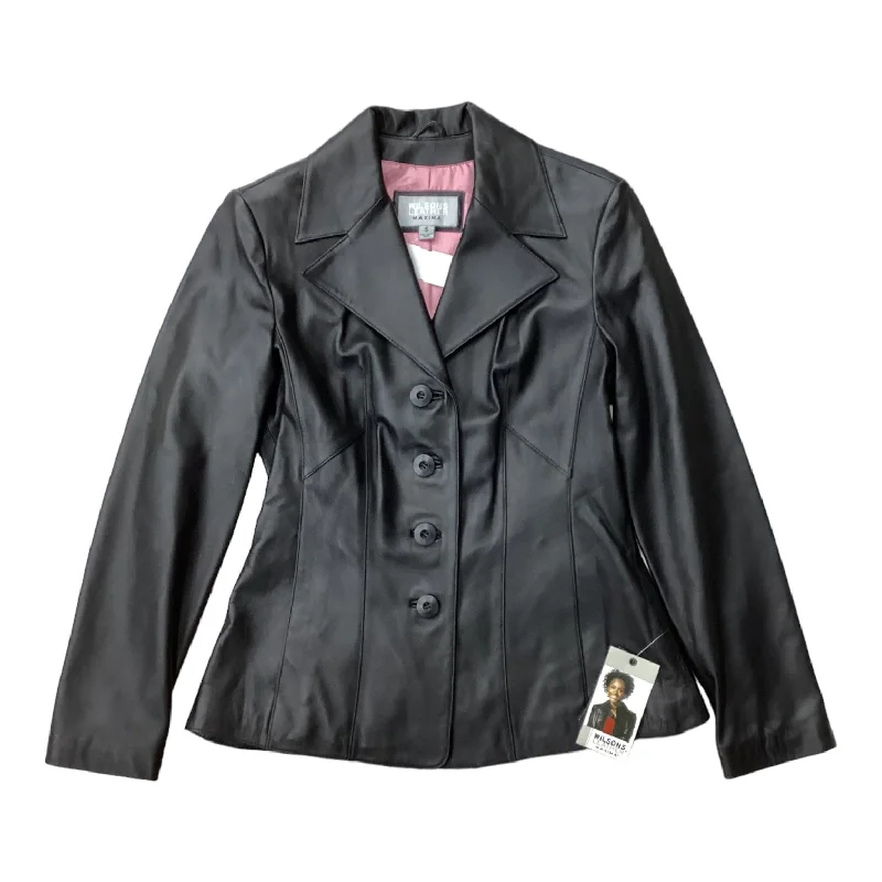 Jacket Leather By Wilsons Leather In Black, Size: S