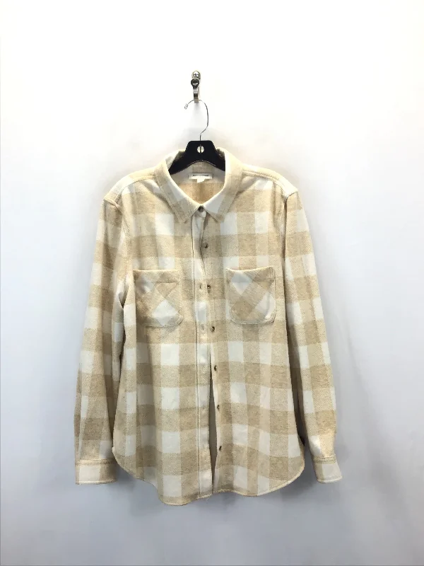 Jacket Shirt By Beachlunchlounge In Checkered Pattern, Size: Xl