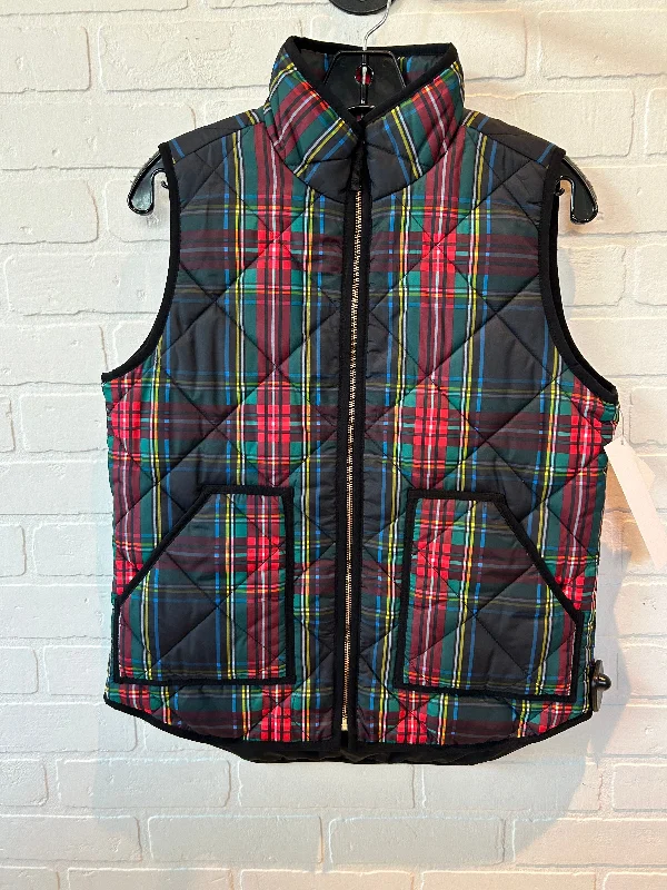 Vest Puffer & Quilted By J. Crew In Black & Green, Size: S