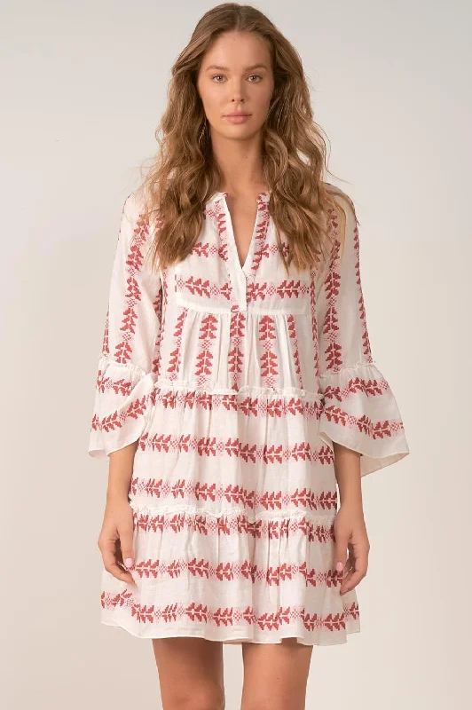 Arrow Print Long Sleeve Dress