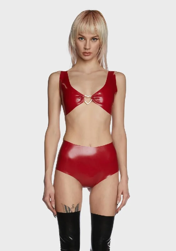 Broken Hearts Latex Bra Top