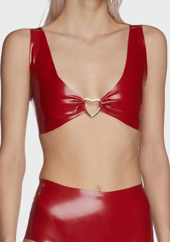 Broken Hearts Latex Bra Top