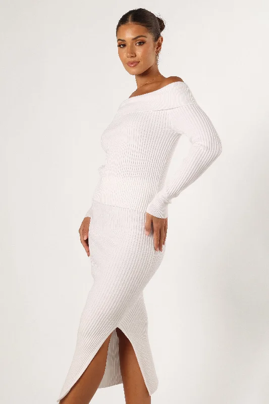 Charlotte Knitted Set - White