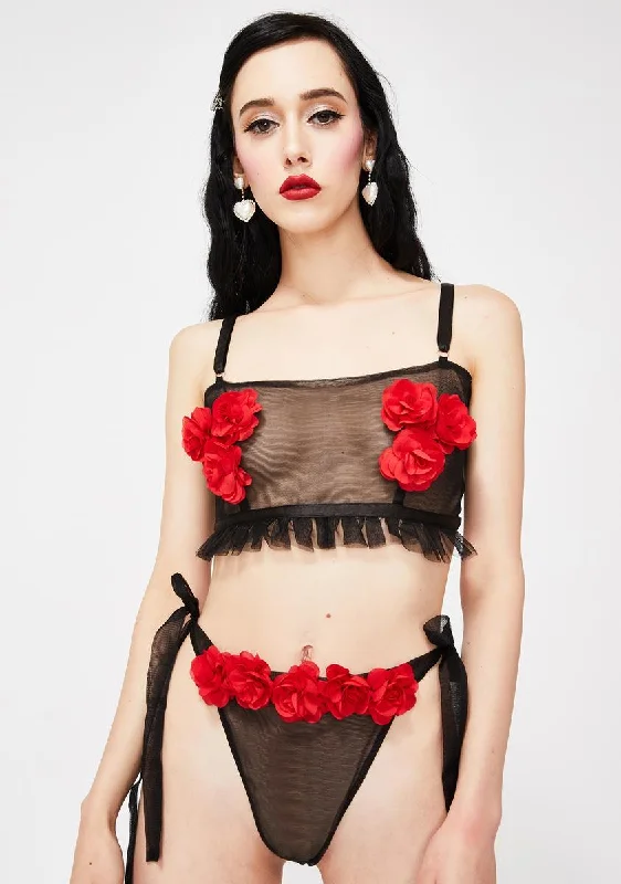 Dark Rose Lingerie Set