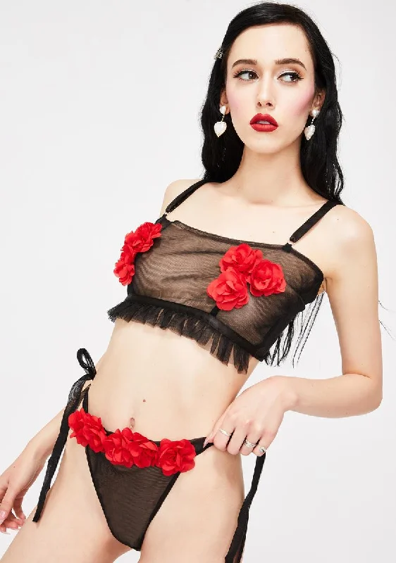 Dark Rose Lingerie Set