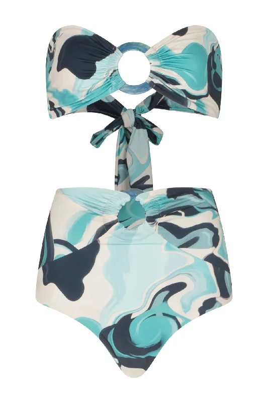 Garlenda Top + Lecco Bikini Turquoise Marble