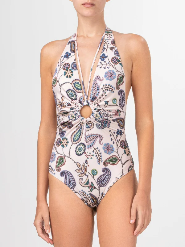 Ingrid Bodysuit Blue Green Paisley